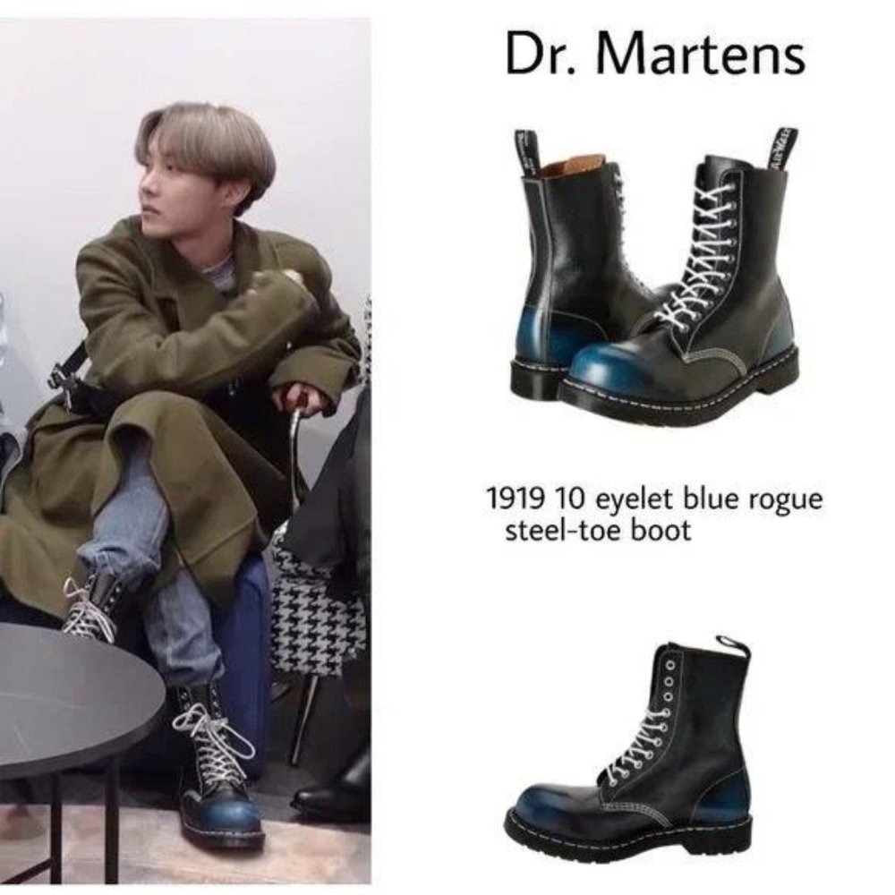 Dr. Martens 1919 Blue Rogue Steel-Toe 10 Eye Boots